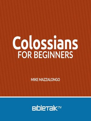 cover image of Colossians for Beginners